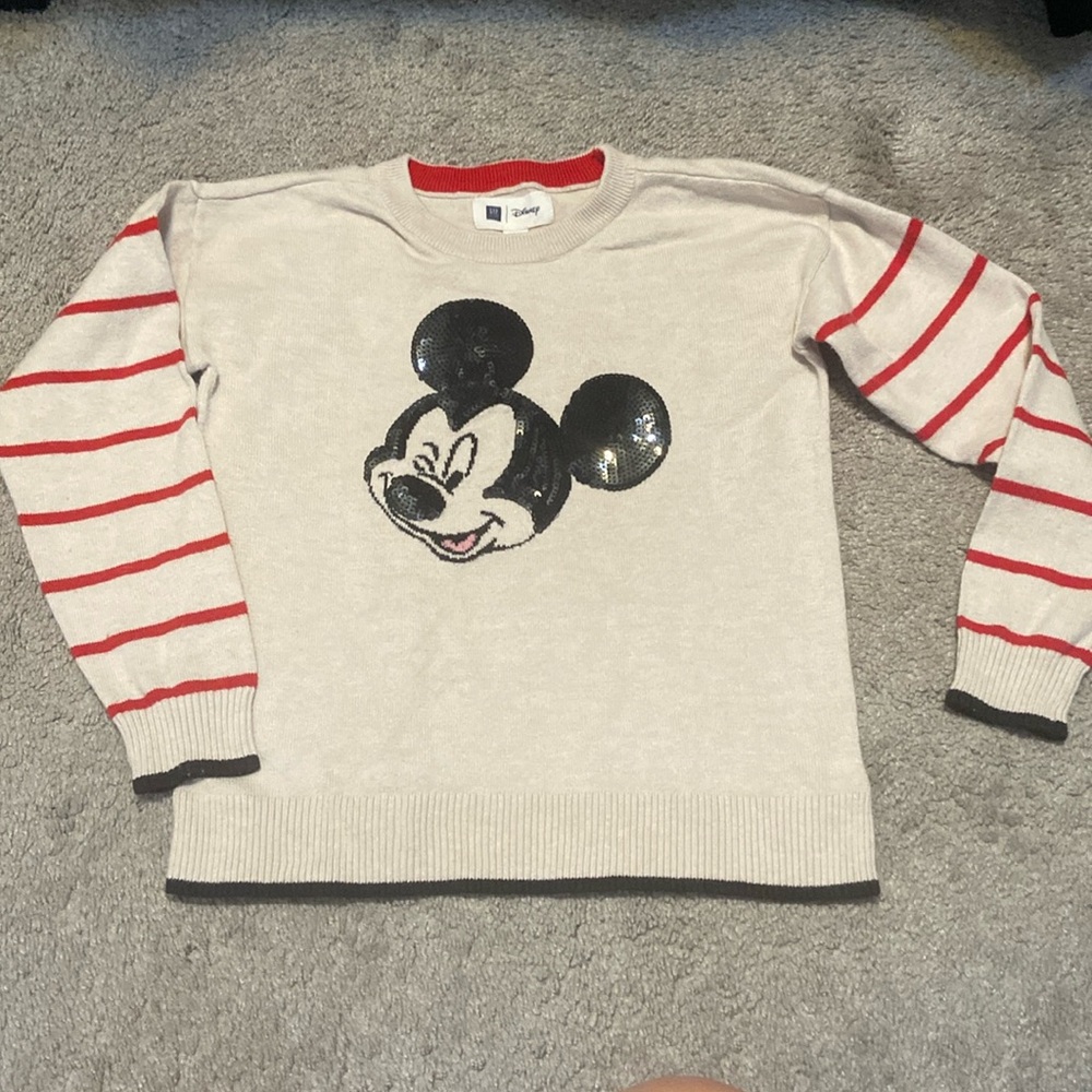 Disney Gap Girls Sequined Mickey Mouse Sweater Size Small  Size 6 - 7